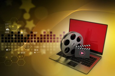 Laptop 3D çizimi ile reel