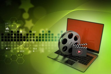 Laptop 3D çizimi ile reel