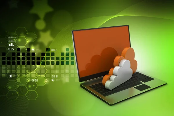 Laptop Showing Concept Cloud Computing — Stock Photo, Image