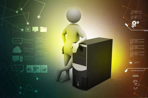 Man Standing Data Centre — Stock Photo, Image