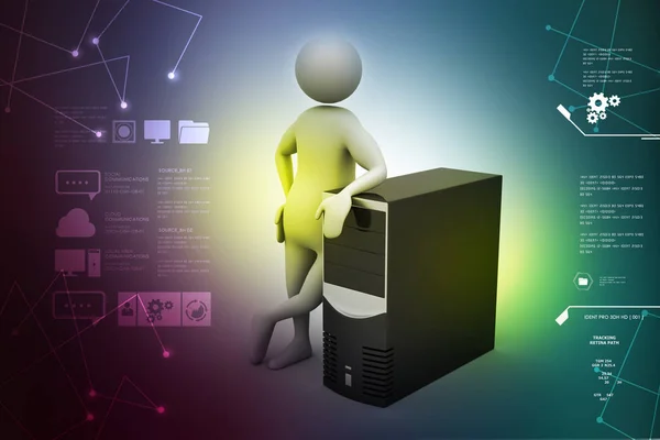 Man Standing Data Centre — Stock Photo, Image