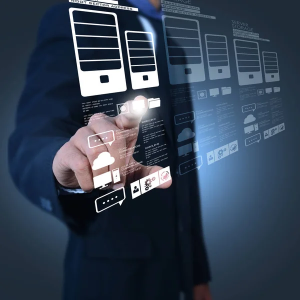 Business Man Showing Concept Cloud Computing — Stock Photo, Image