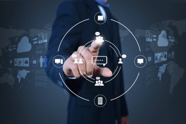 Sosyal ağ çizim işadamı 