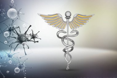 3D caduceus tıbbi simgesinin resmi