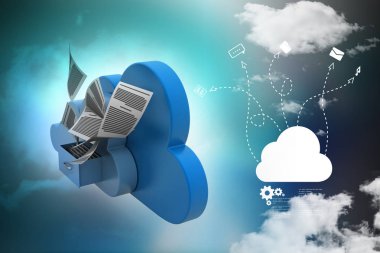 Bulut depolama kavramı 3D çizimi