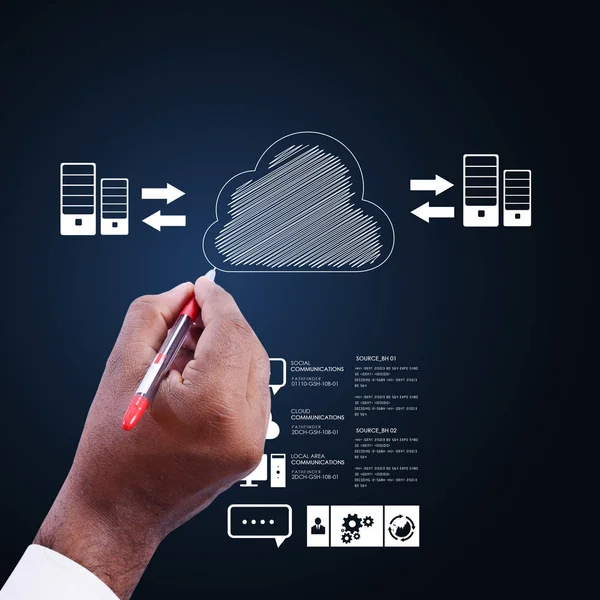 Business Man Showing Concept Cloud Computing — Stock Photo, Image