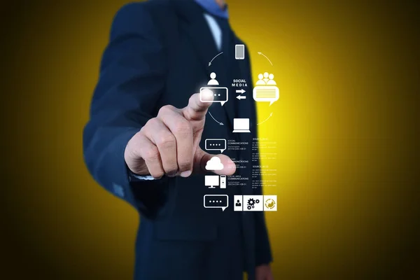 Business Man Showing Concept Cloud Computing — Stock Photo, Image