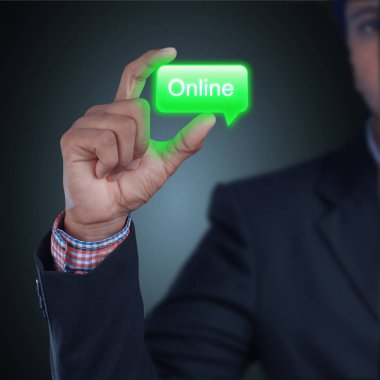 adamın sohbet kabarcık gösterilen dijital illüstrasyon