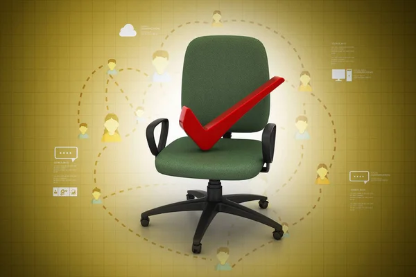 Marca Direita Sentado Confortável Cadeira Computador — Fotografia de Stock