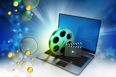 Laptop 3D çizimi ile reel