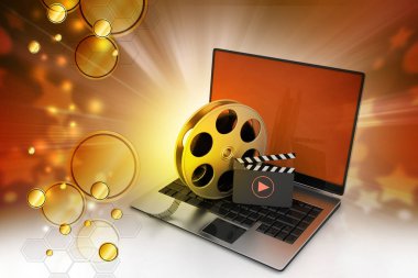 Laptop 3D çizimi ile reel