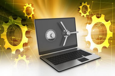 Veri güvenlik kavramı 3D çizimi