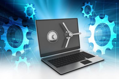 Veri güvenlik kavramı 3D çizimi