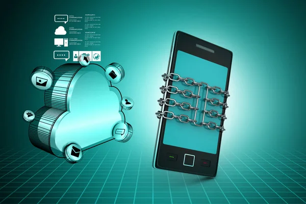 Smart Phone Chain Safety Concept — Stock Photo, Image