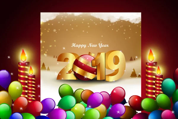 Happy New Year 2019 Celebration Concept — Stock Photo, Image