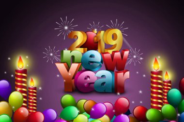 Mutlu yeni yıl 2019 kutlama kavramı