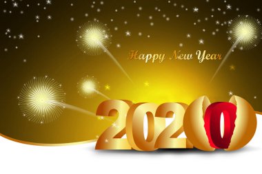  2020 yılının yeni yıl kutlamaları ve dilekleriyle iş günlüğünün kapağı