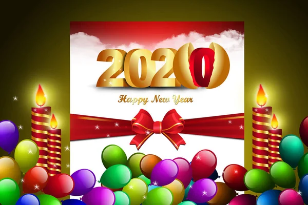 2020 Happy New Year Concept Merry Cristmas Invitation — Stock fotografie