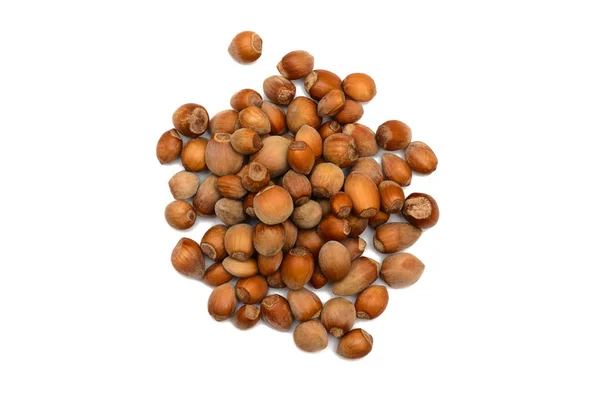 Bunch Hazelnuts White Background — Stock Photo, Image