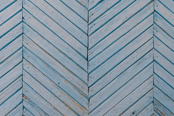 Parede Espinha Peixe Com Tiras Madeira Tingidas Azul — Fotografia de Stock