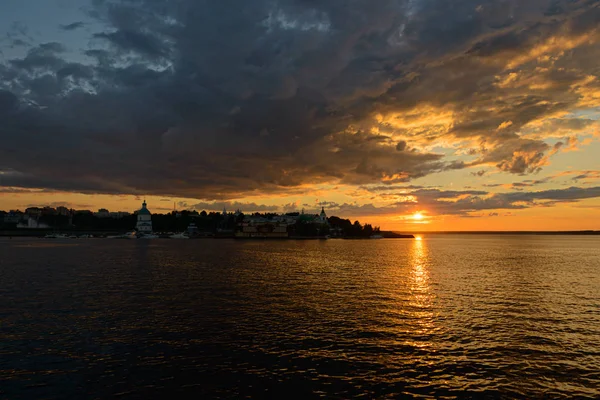 July 2014 Embankment Volga River City Cheboksary Sunset Cheboksary Russia — Stock Photo, Image