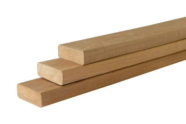 Clean Dark Linden Boards Lie Top Each Other White Background — Stock Photo, Image