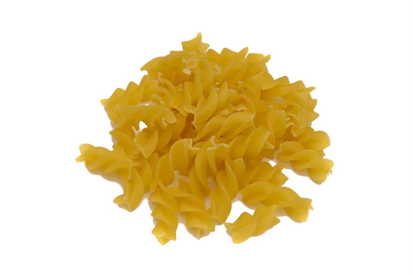 Pasta Forma Spirali Sfondo Bianco — Foto Stock