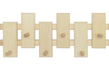 Beyaz arka planda açık ahşap duvar askısı