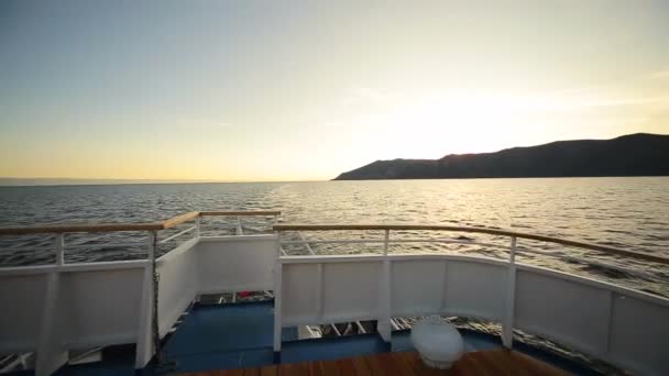 Verão Lago Baikal Partir Convés Navio — Vídeo de Stock