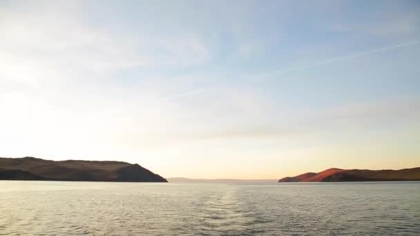 Été Sur Lac Baïkal Depuis Pont Navire — Video