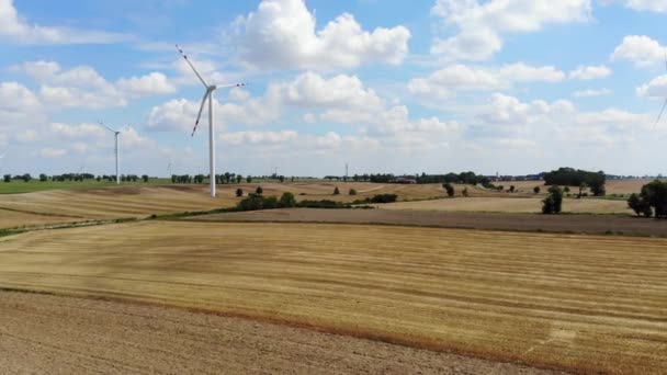 Nyári Szél Villamosenergia Termelőkkel Európa Területén — Stock videók