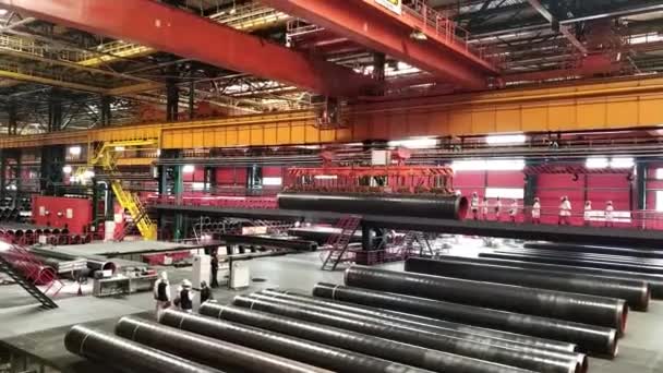 Chelyabinsk Russia May 2019 Production Department Chelyabinsk Pipe Rolling Plant — Stock Video