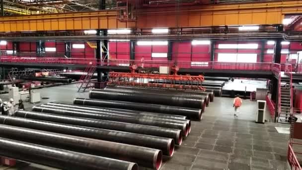 Chelyabinsk Rússia Maio 2019 Departamento Produção Fábrica Laminação Tubos Chelyabinsk — Vídeo de Stock