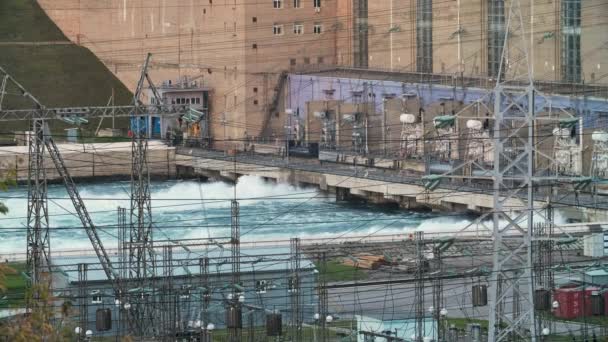 Irkutsk Russland Oktober 2020 Vannkraftverk Slipper Tillegg Store Mengder Vann – stockvideo