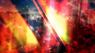 Hızlı Beyaz Parçacıklar ve Dönen Işık Işınları ile Bulanık Bulutlar - 4k Kusursuz Döngüsüz Döngü Hareketi Arkaplan Canlandırması