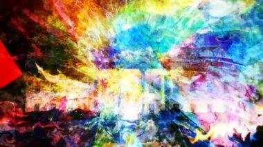Ayrıntılı Çizgili Yüzeyde Renkli Gökkuşağı Geometrik Deseni - 4k Kusursuz Döngüsüz Döngü Hareketi Arkaplan CanlandırmasıName