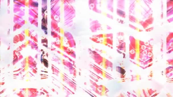 Líneas blancas contrastantes brillantes abstractas sobre fondo rosa - Animación de fondo de movimiento de bucle sin costura 4K — Vídeos de Stock