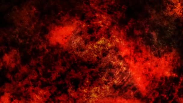 Abstract Vurige Red Hot Texture met kleine stijgende rookdeeltjes - 4k naadloze lus beweging achtergrond animatie — Stockvideo