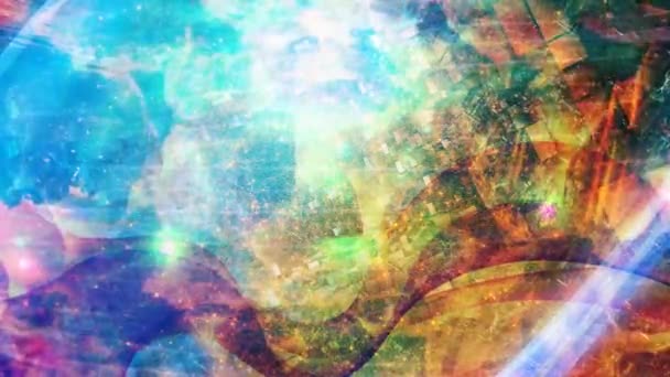 Brume abstraite orange et bleue avec lumières scintillantes Animation de fond de boucle sans couture 4K 