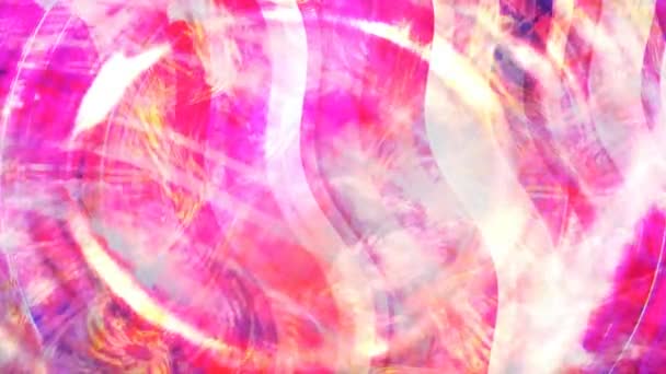 Abstrakte rosa Wellen und rotierende Lichtstrahlen - Hintergrundanimation in 4k nahtloser Schleife — Stockvideo