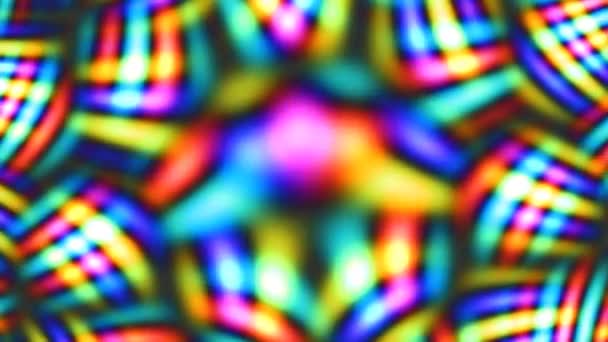 Patrón de arco iris caleidoscopio Bokeh y luces brillantes - Animación de fondo de movimiento de bucle inconsútil 4K — Vídeos de Stock