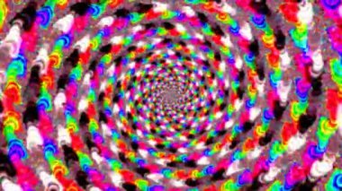 Mandelbrot Fraktal Geometri 'den Renkli Psikedelik Girdap Tüneli - 4k Kusursuz Döngü Hareketi Arkaplan Animasyonu