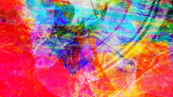Trippy psychedelické vzory s vesmírným hvězdným polem - 4k bezešvé smyčky pohybu na pozadí animace — Stock video