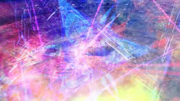 Темные абстрактные частицы на голубой и розовой текстуре - анимация фонового движения в 4К — стоковое видео