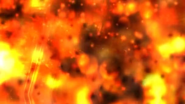 Огненно-красный пепел с раскачивающимися частицами черного дыма - фоновая анимация движения в беззвучном диапазоне 4К — стоковое видео