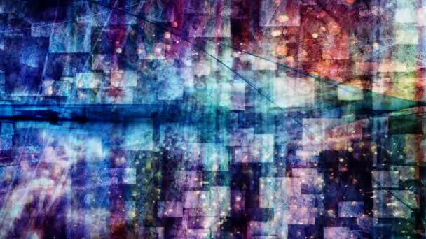 暗彩虹方块与彩绘闪耀的Ember彩色Bokeh-4k无缝隙环路运动背景动画 — 图库视频影像