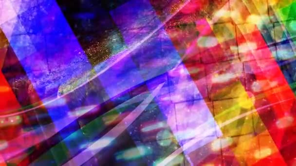 Mooie kleurrijke tegels en stippen zoomen in en uit - 4k naadloze lus beweging achtergrond animatie — Stockvideo