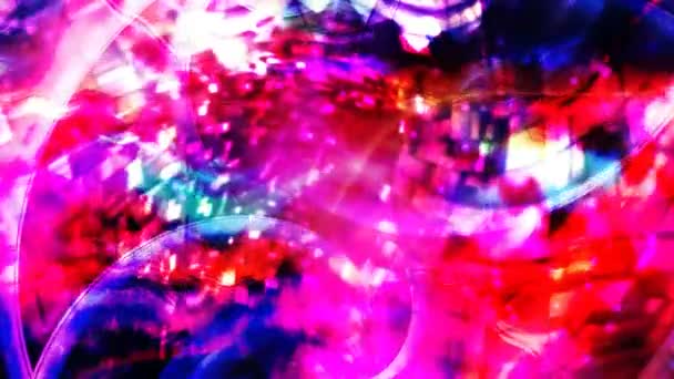 Partículas geométricas giratorias onduladas con colores vivos de Magenta - Animación de fondo de movimiento de bucle transparente 4K — Vídeo de stock