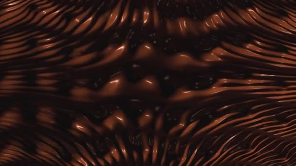 Flux de chocolat noir liquide fondu animé 3D avec des couches épaisses Animation de fond de boucle sans couture 4K — Video