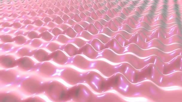 Ondas de campo de fluido rosa de ensueño abstracto - Animación de fondo de movimiento de bucle inconsútil 4K — Vídeos de Stock